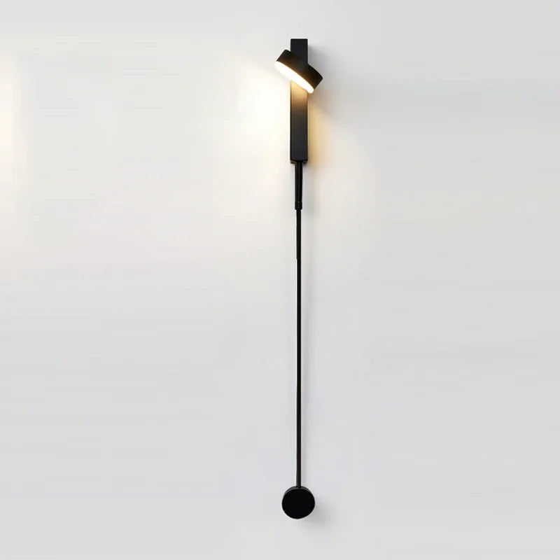 DecorBites™ Black Rotating LED Wall Lamp for Bedroom, Stair, Aisle - Modern Indoor Lighting Fixtures