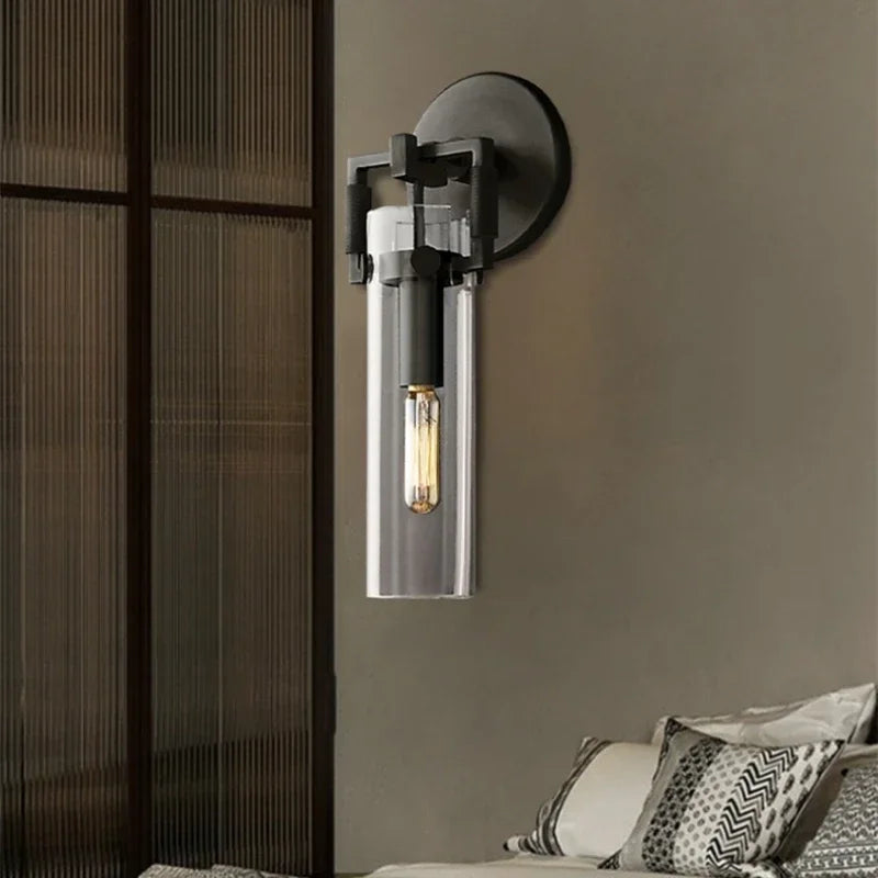 DecorBites™ Glass Wall Lamp Industrial Style Retro Sconce for Bedroom Study Loft Dining Room