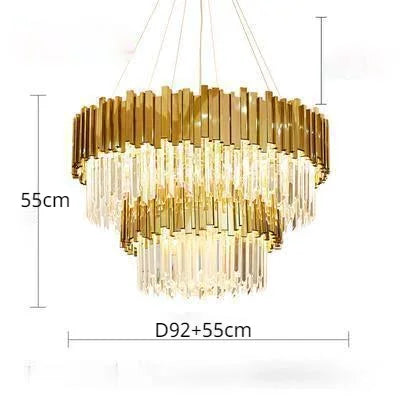 DecorBites™ Crystal Gold Chandeliers: Modern Luxury for Villa Living Room - Nordic Design
