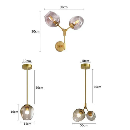 DecorBites™ Black Gold Glass Wall Lamps for Modern Home Decoration Lighting