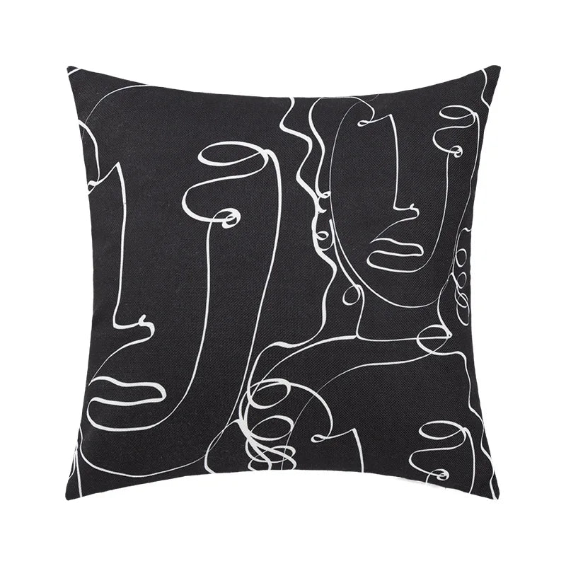 DecorBites™ Abstract Geometric Print Cotton Linen Pillow Cover Nordic Style Decor Pillowcase