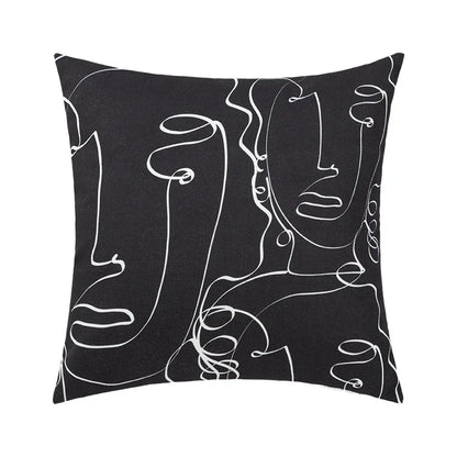 DecorBites™ Abstract Geometric Print Cotton Linen Pillow Cover Nordic Style Decor Pillowcase