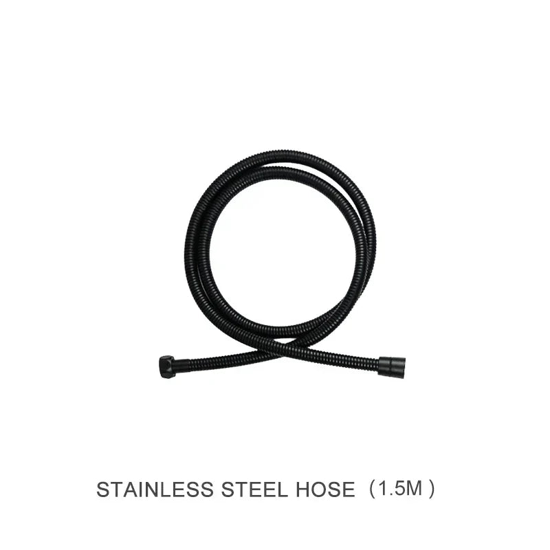 DecorBites™ Black Shower Slider Adjustable Rail Set 3 Functions Simple Style 1.5M Hose