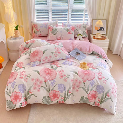 DecorBites™ Cotton Single Duvet Cover - Skin Friendly Quilt Cover for Single King Bed