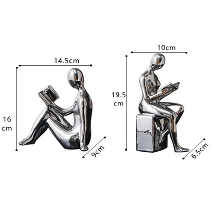DecorBites™ Abstract Figure Bookend Set for Stylish Home Decor & Study Room Ornaments