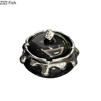 DecorBites™ Lucky Ceramic Ashtray: Premium Smoking Accessories for Weed, Home & Gifts