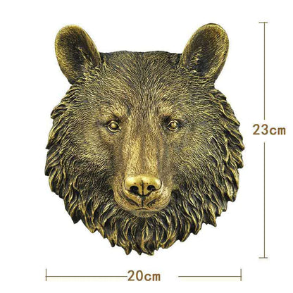 DecorBites™ Animal Head Wall Hanger: Decorative Resin Wildlife Hook Rack Statue