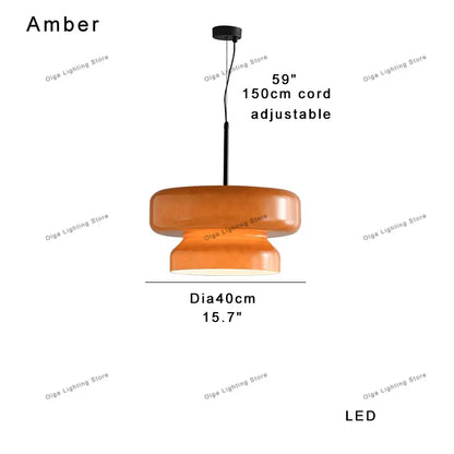 DecorBites™ Amber Glass Ceiling Pendant Lights for Kitchen Island Dining Table Decoration