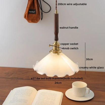 DecorBites™ Copper Ceramic LED Pendant Light with Knob Switch - 4w Bulb & Lamparas Colgante