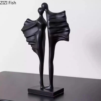 DecorBites™ Abstract Lovers Resin Sculpture Modern Decor Ornaments - Couple Figures Statue