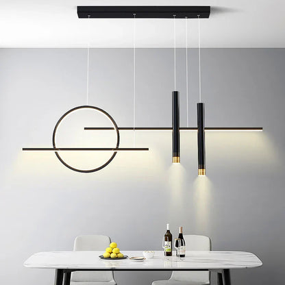 DecorBites™ Black LED Chandelier Pendant Light for Home Dining Kitchen Bar.