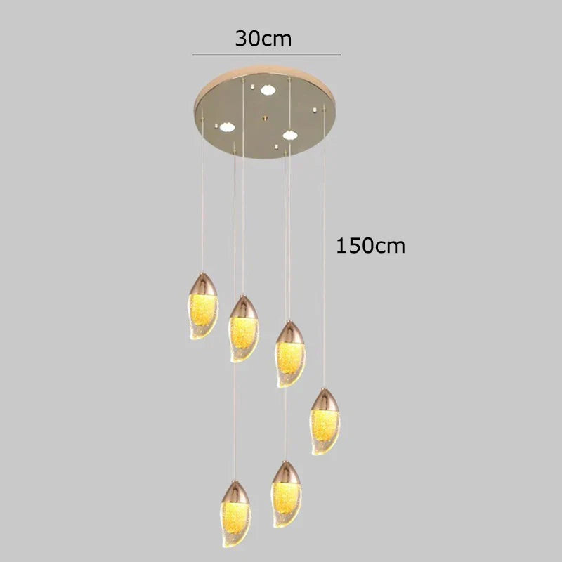 DecorBites™ Crystal Chandelier, Stair Pendant Light, Living Room Lighting