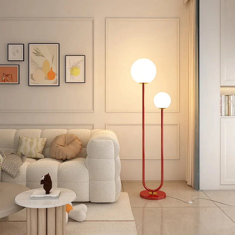 DecorBites™ Black White Metal Floor Lamp 3 Dimming White Glass - Elegant Standing Light for Home