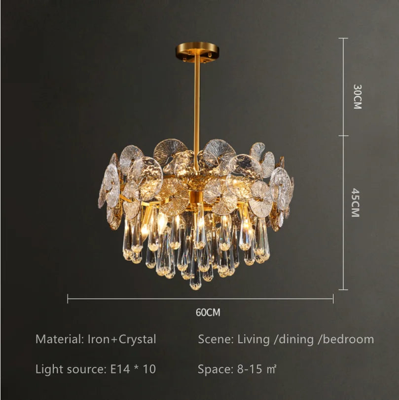 DecorBites™ 2024 Crystal Chandelier for Luxurious Living Spaces