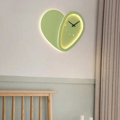DecorBites™ Love Shaped Clock Wall Lamp Sconce Dimmable Indoor Bedroom Lighting