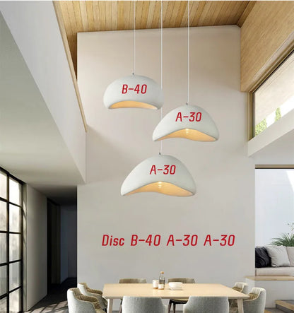 DecorBites™ Handmade Wabi Sabi Chandelier Modern LED Pendant Lamp for Nordic Restaurant Island