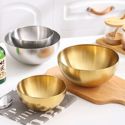 DecorBites™ Stainless Steel Mixing Bowls Set for Soup Salad Noodle Ramen Rice