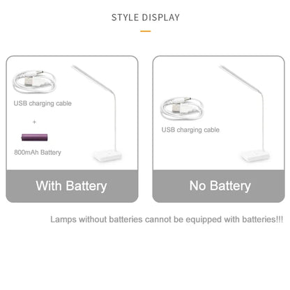 DecorBites™ LED Foldable Desk Lamp with 3-Level Color & Touch Dimmable Light