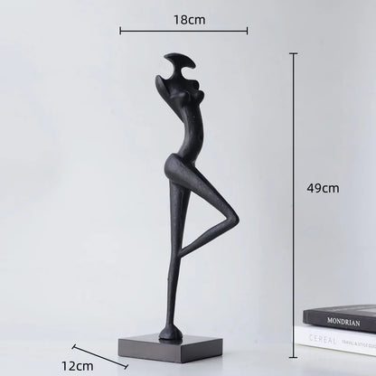 DecorBites™ Abstract Black Metal Female Figure Sculpture Home Decor Accessory