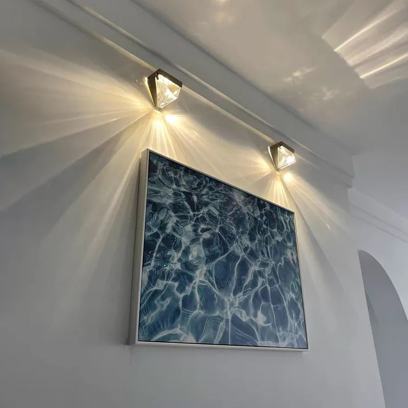 DecorBites™ Crystal LED Wall Sconce: Elegant Chrome/Gold Bedside Lamp for Home/Hotel Interiors