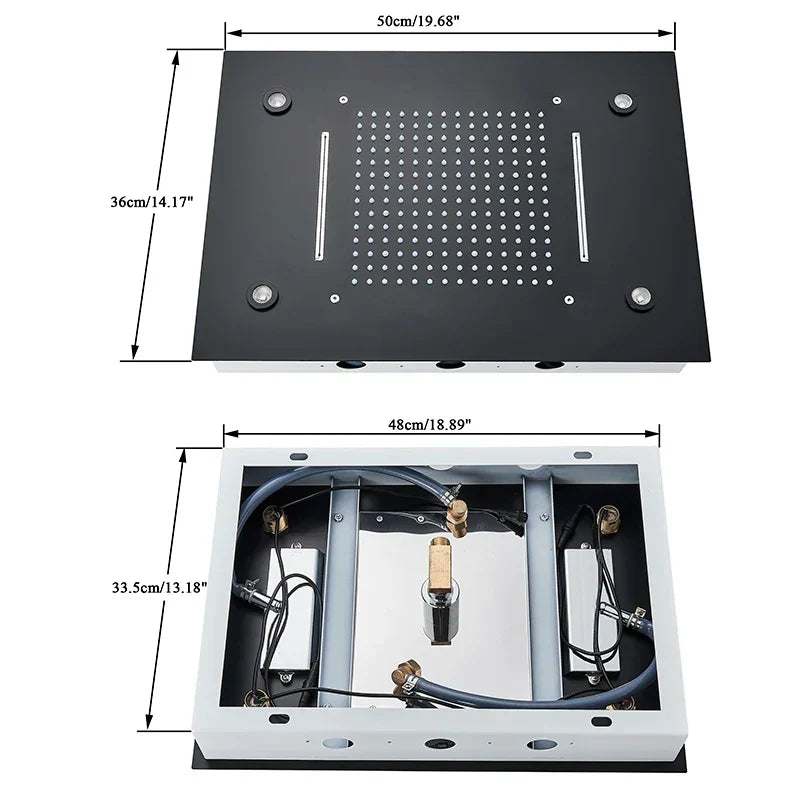 DecorBites™ LED Shower Faucet Ceiling Mount Rainfall Waterfall Head Shower Set