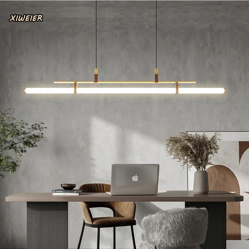 DecorBites™ Glass Belt Chandelier: Modern Indoor Restaurant & Office LED Light