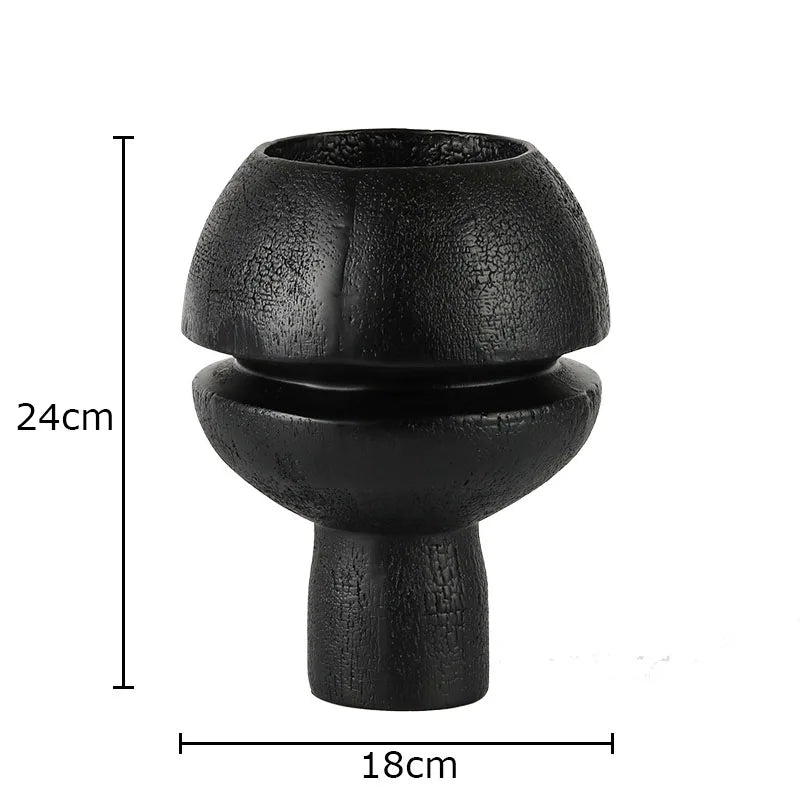 DecorBites™ Black Spherical Resin Sculpture Desk Decoration Abstract Art Aesthetic Ornament