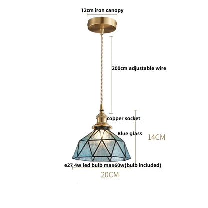 DecorBites™ Blue Glass LED Pendant Light Fixture - Nordic Modern Hang Lamp