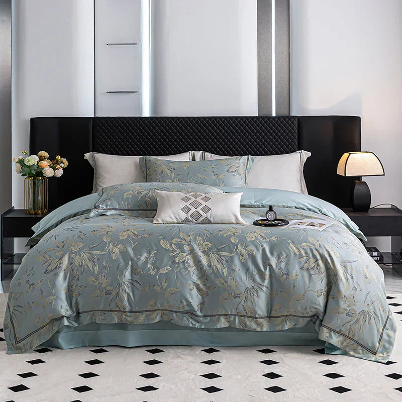 DecorBites™ Butterfly Jacquard Lyocell Cotton Luxury Bedding Set Full Queen
