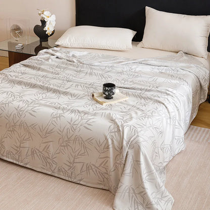 DecorBites™ Bamboo Fiber Summer Blanket - Single Double Bed Air Conditioning Lightweight Blanket