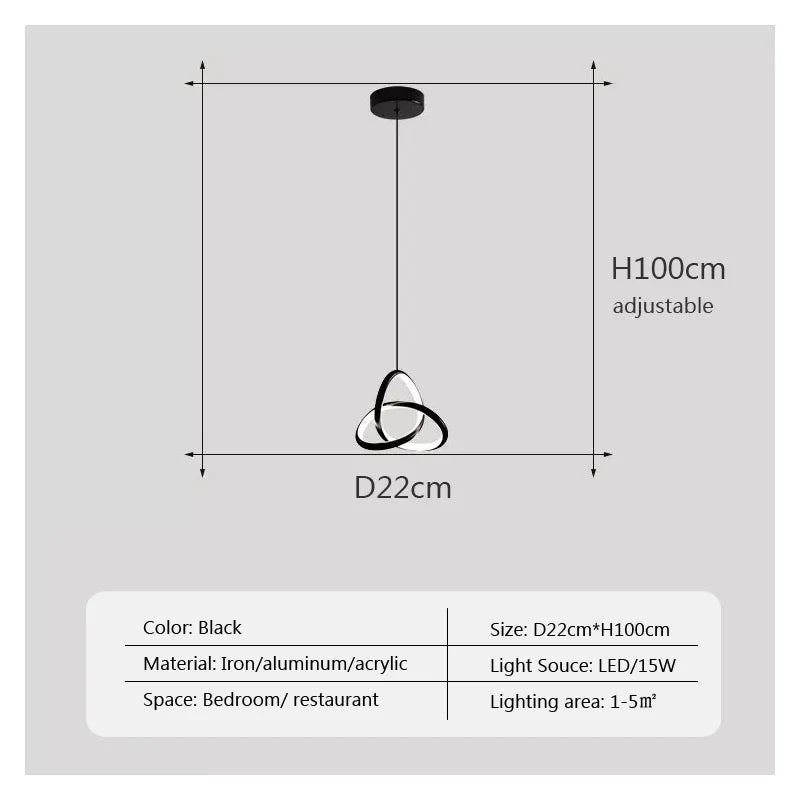 DecorBites™ LED Minimalist Pendant Light Chandelier for Modern Decor Art in Bedroom Living Room