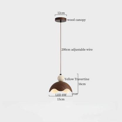 DecorBites™ Black Travertine LED Pendant Lamps: Nordic Modern Home Decoration Interior Hanging Light