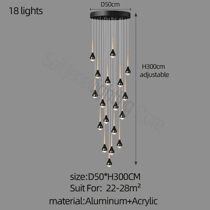 DecorBites™ Luxe Loft Chandelier: Nordic Modern Style for Living Room, Hotel, or Apartment