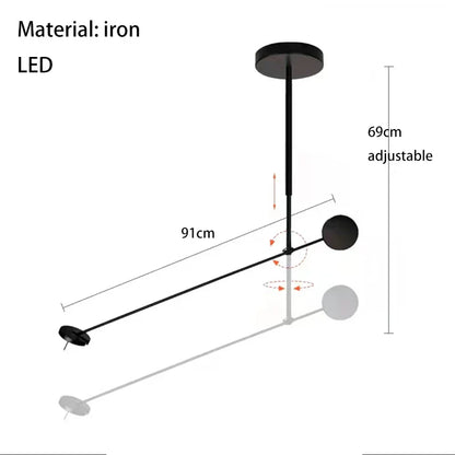 DecorBites™ Black Metal LED Chandelier for Minimalist Living Room Lighting