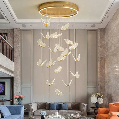 DecorBites™ Butterfly LED Chandelier for Villa Duplex Living Room Decoration