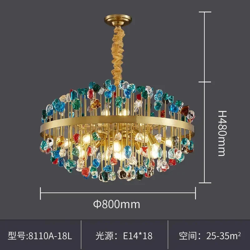 DecorBites™ Crystal Chandelier LED Lighting Fixture for Dining Room & Kitchen Island