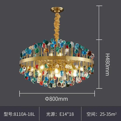 DecorBites™ Crystal Chandelier LED Lighting Fixture for Dining Room & Kitchen Island