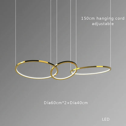 DecorBites™ Gold Stainless Steel Circles Pendant Lights for Dining Room Home Decor