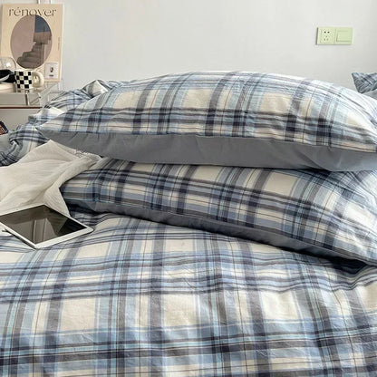 ™ Japanese Style Cotton Printed 4Pcs Bedding Set with Double-Sided Design