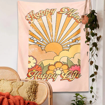 DecorBites™ 70s Girl Sunset Tapestry Wall Hanging for Boho Living Room Bedroom Decor