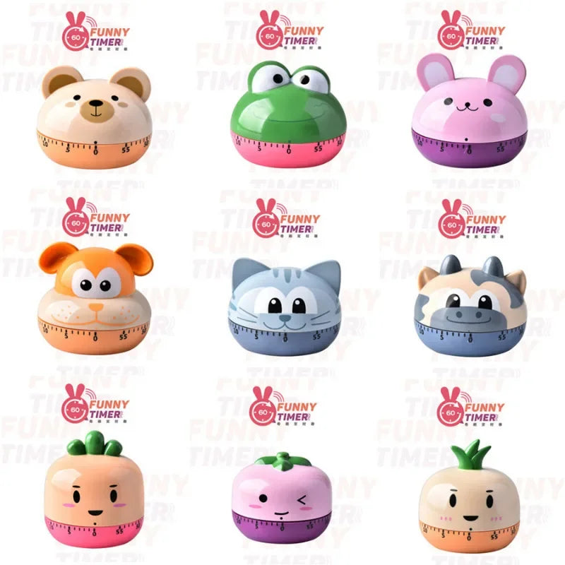 DecorBites™ Animal Vegetable Shape Digital Kitchen Timer - 60 Minute Countdown