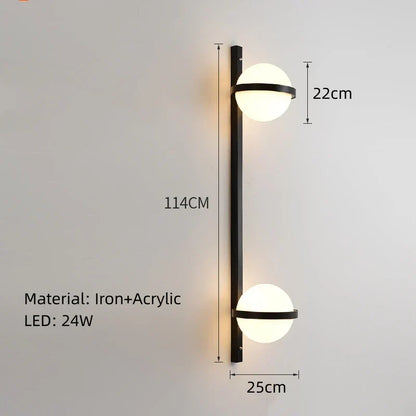 DecorBites™ Art Deco White Acrylic Ball Wall Lights with 3-Mode Dimming