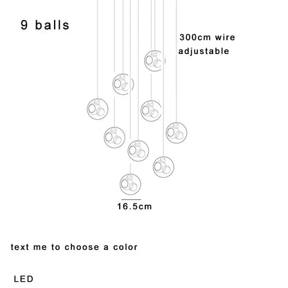 DecorBites™ Colorful Balls Chandelier: Modern Dimmable Rectangle Dining Room & Bedside Hanging Lamp