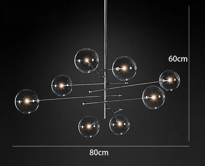 DecorBites™ Black Gold Glass LED Chandelier for Living Room Bedroom Restaurant