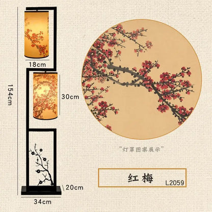 DecorBites™ Ancient Plum Blossom Chinese Style Floor Lamp - Creative Printing Picture