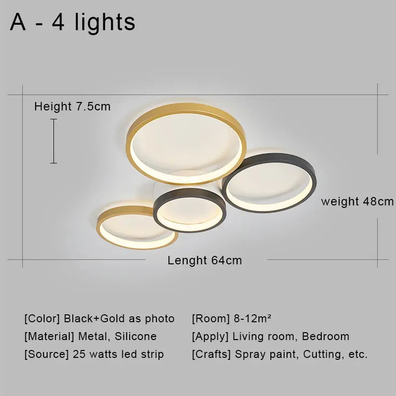 ™ LED Ceiling Chandelier Remote Control Living Room Bedroom Kitchen Lamp White
