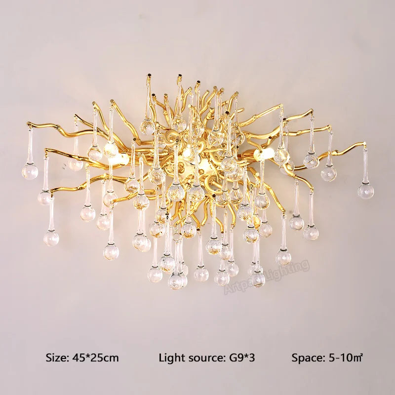 DecorBites™ Crystal LED Wall Light Sconces for Living Room Bedroom, Modern Interior Wall Lamp
