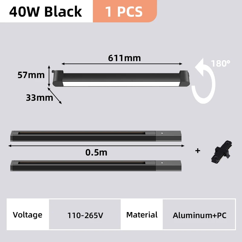 DecorBites™ LED Track Light Set for Home Decor - Modern Chandelier Lamp with Rail System
