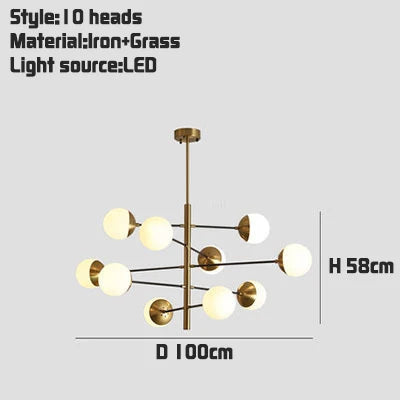 DecorBites™ Glass Bubble Chandelier for Kitchen Bar Dining Bedroom Lighting
