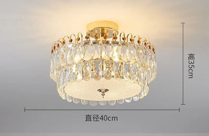 DecorBites™ Crystal LED Chandelier Ceiling Lamp Modern Living Room Bedroom Light